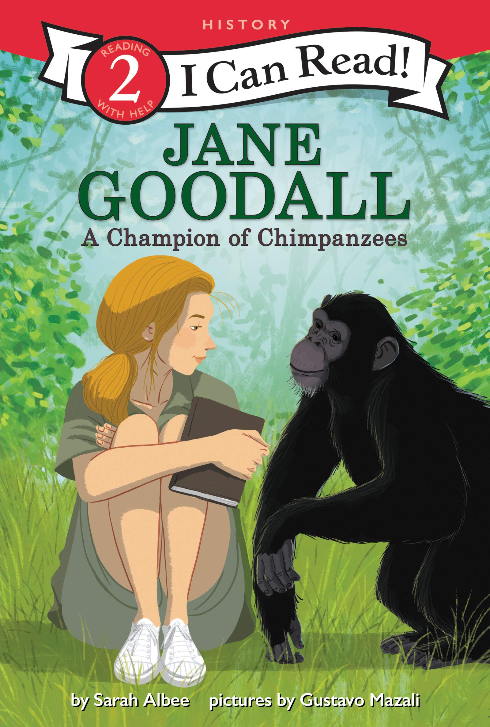 Book cover of JANE GOODALL A CHAMPION OF CHIMPANZEES  